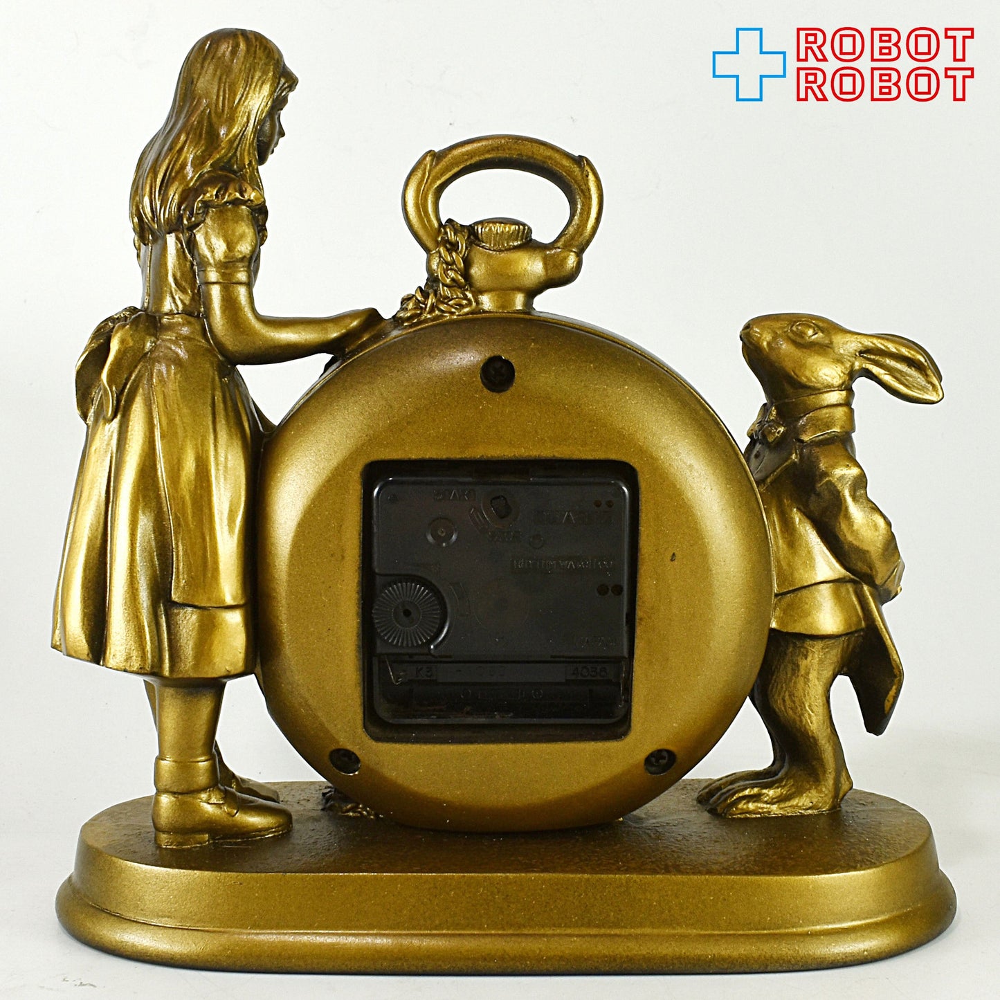 不思議の国のアリス アリスルーム 懐中時計型クロック ブロンズ 置時計 可動