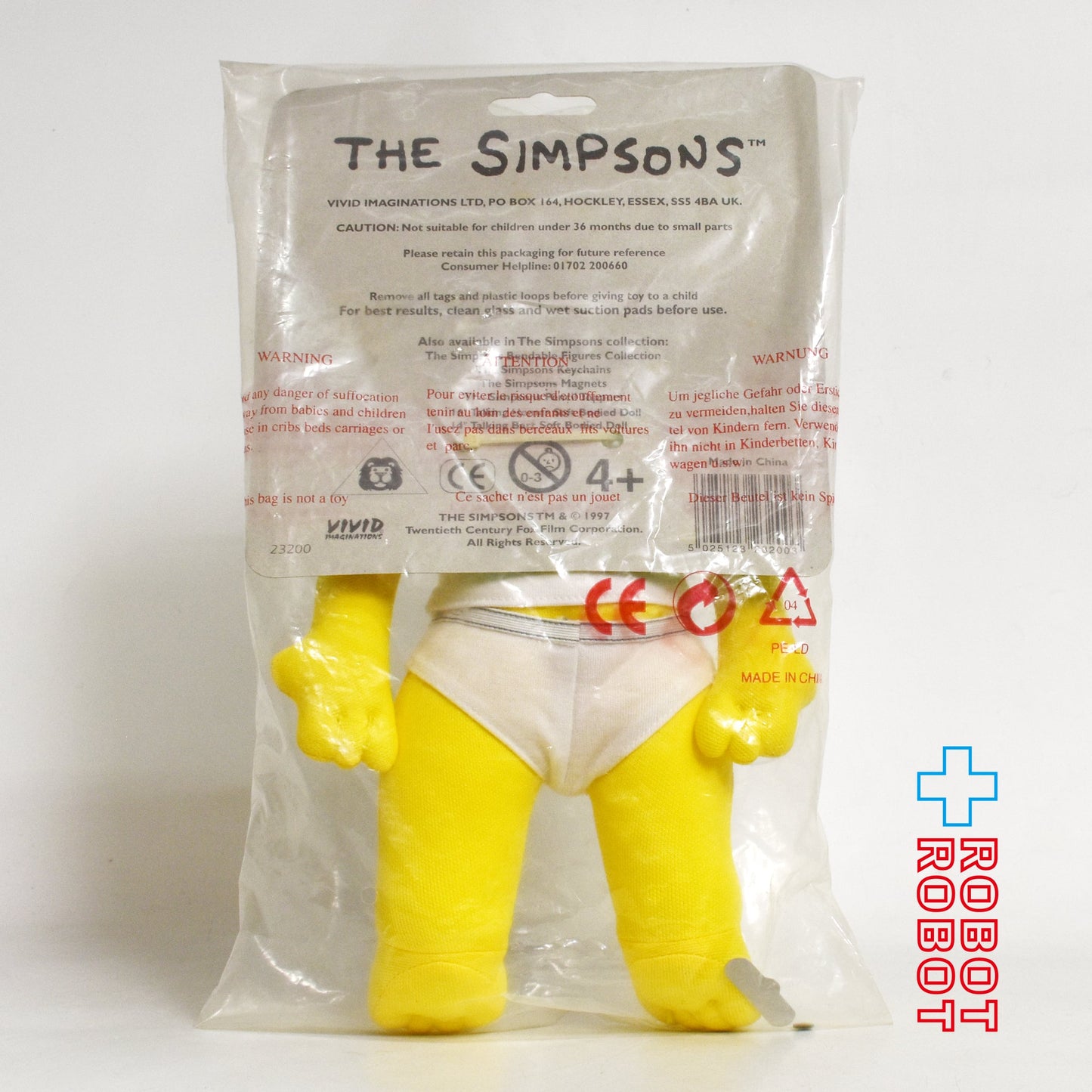 シンプソンズ ホーマー・シンプソン 吸盤付 ぬいぐるみ人形 1997 未開封 - ROBOTROBOT