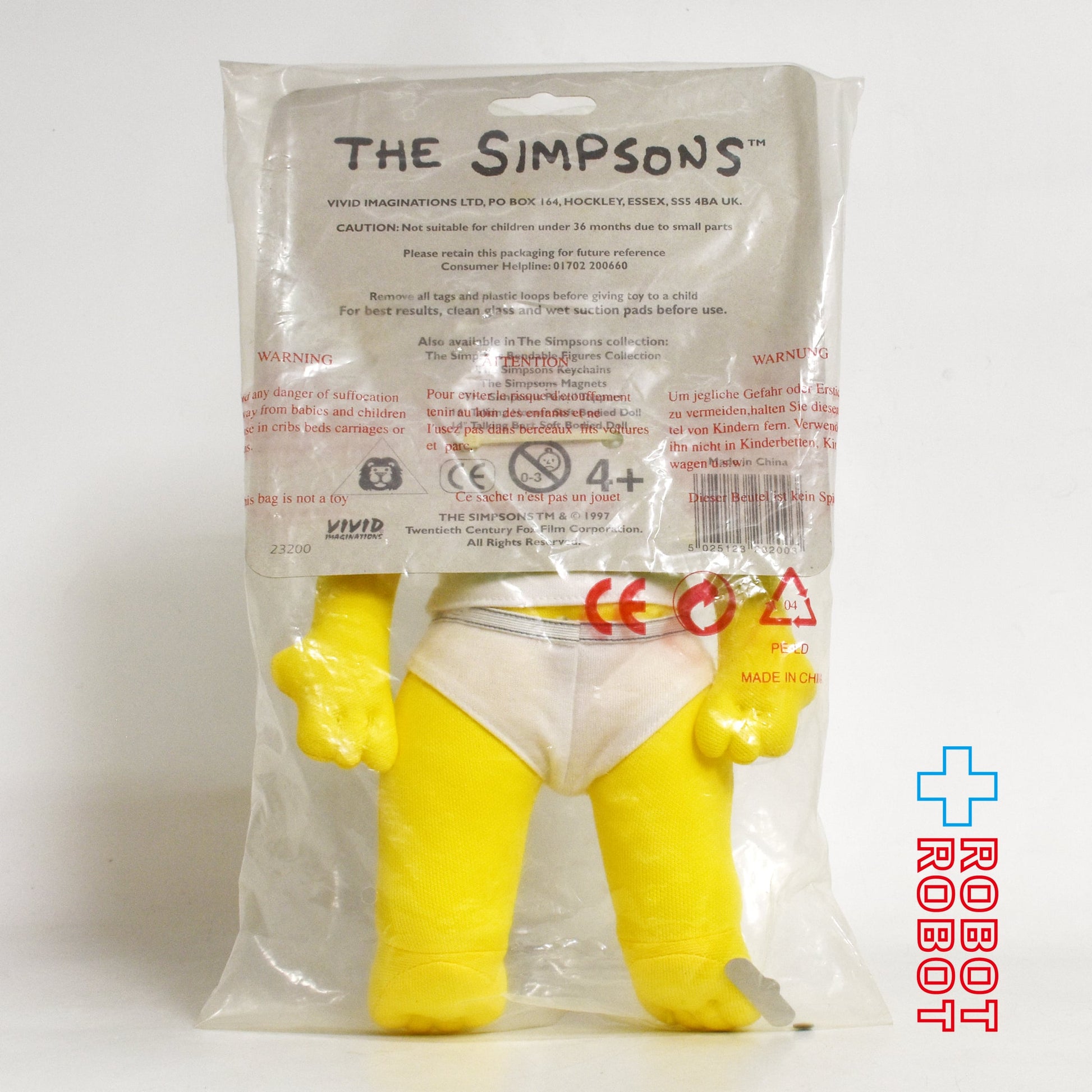 シンプソンズ ホーマー・シンプソン 吸盤付 ぬいぐるみ人形 1997 未開封 - ROBOTROBOT