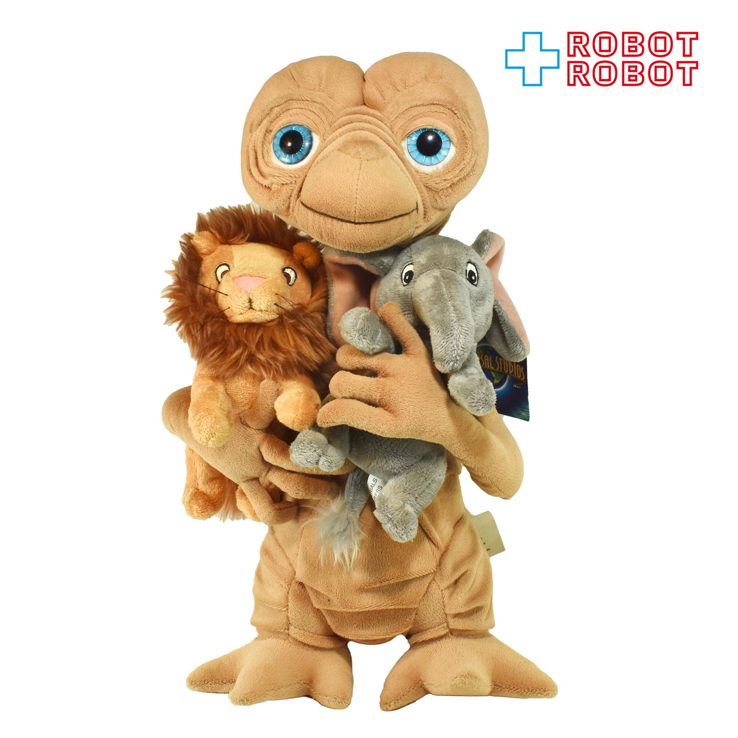 USJ E.T. ぬいぐるみ w/ライオンとゾウのぬいぐるみ ぬいぐるみ人形 40センチ 紙タグ付き