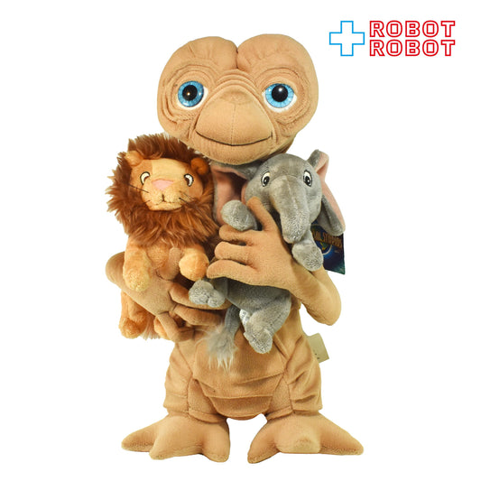 USJ E.T. ぬいぐるみ w/ライオンとゾウのぬいぐるみ ぬいぐるみ人形 40センチ 紙タグ付き