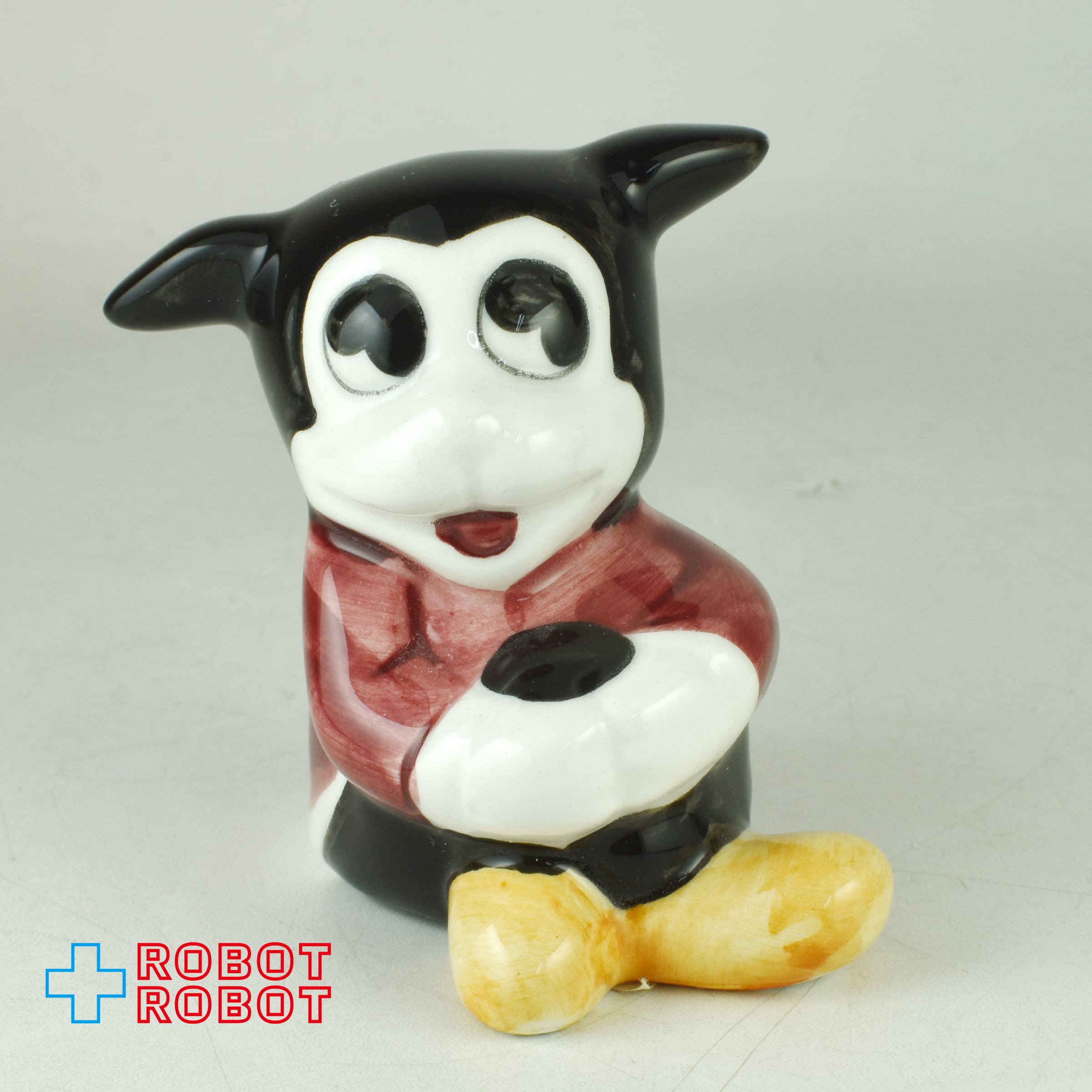 〖戦前Betty Boop〗珍品！犬とお散歩ベティちゃん陶磁器人形 ベティ・ブープ ベティーちゃん ＆ ビンボ カヌー 陶器製ソルト