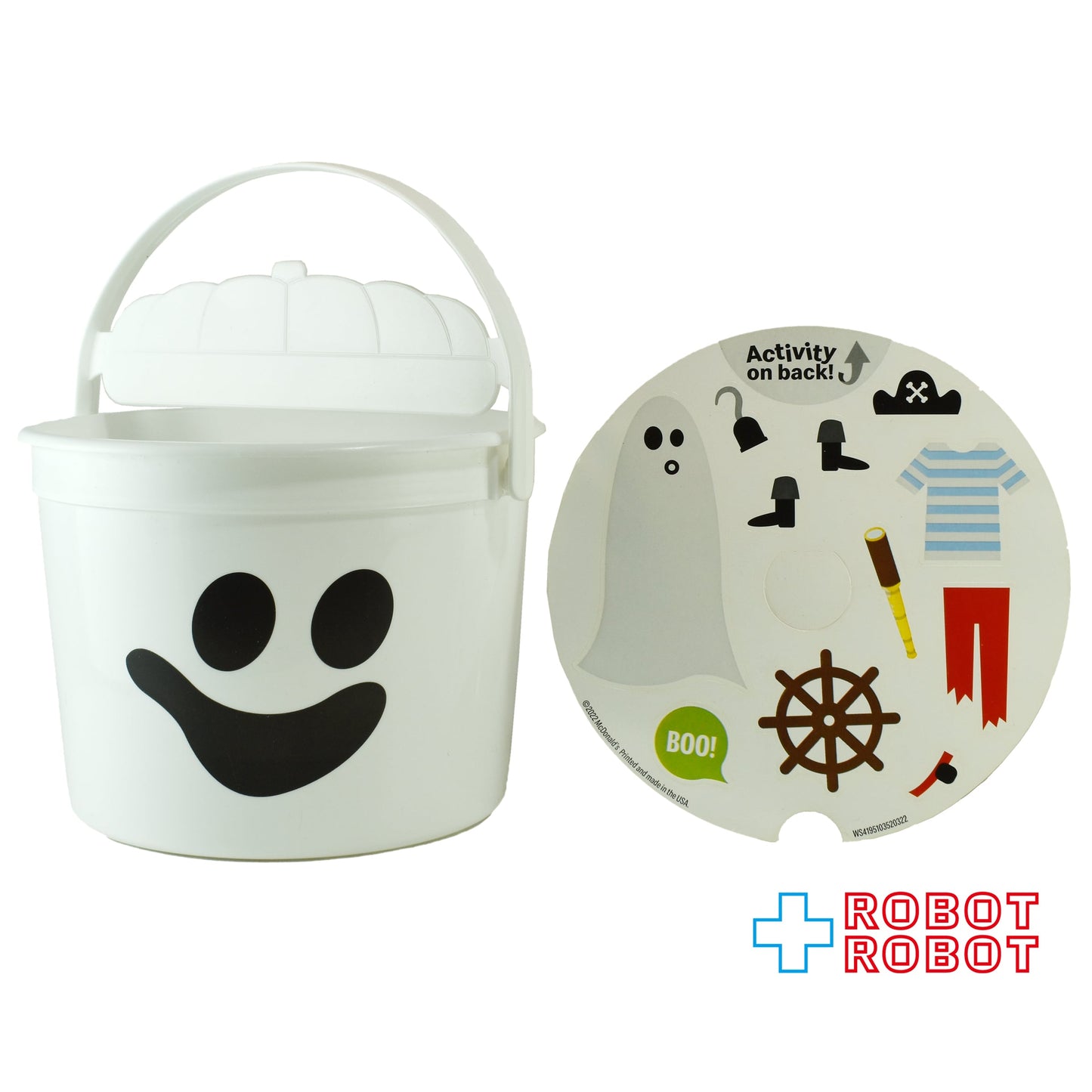 マクドナルド ハッピーセット McBoo マックブー ホワイトゴースト ハロウィンバケツ&ステッカー 2022