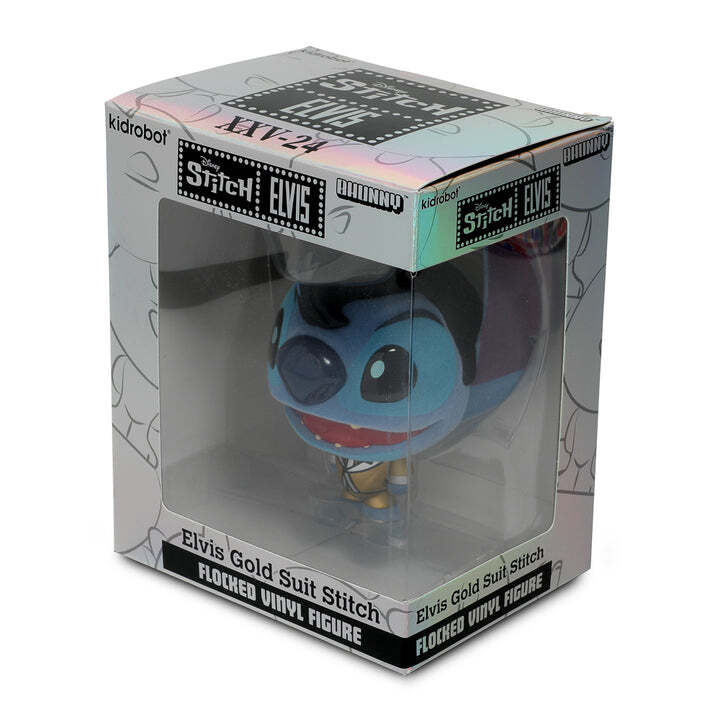 キッドロボット バニー・スタイライズド フィギュア ディズニー リロ & スティッチ エルヴィス・ゴールドスーツ・スティッチ (フロッキー Ver.) 4インチ フィギュア 未開封