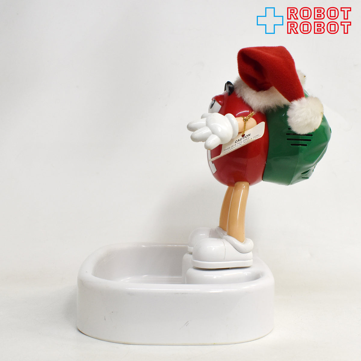 M&M's エムアンドエムズ レッド サンタ帽 トーキング アニメイテッド クリスマス キャンディー ディッシュ 白 紙タグ付き 企業物