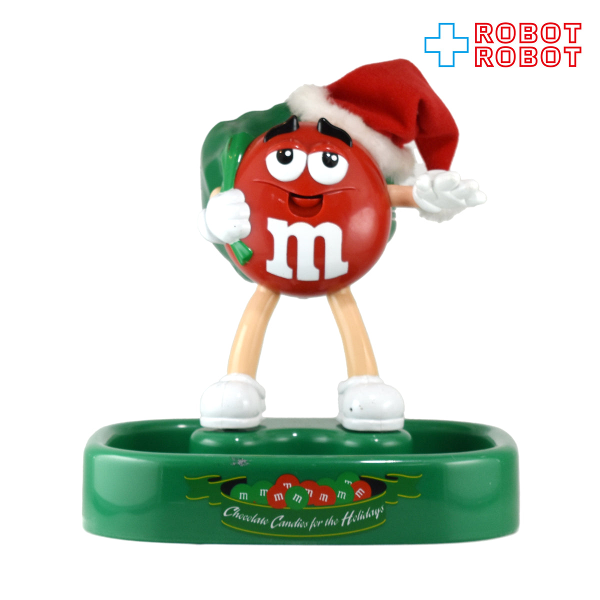 M&M's エムアンドエムズ レッド サンタ帽 トーキング アニメイテッド クリスマス キャンディー ディッシュ 緑 企業物