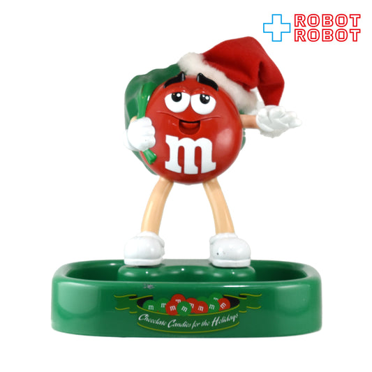 M&M's エムアンドエムズ レッド サンタ帽 トーキング アニメイテッド クリスマス キャンディー ディッシュ 緑 企業物