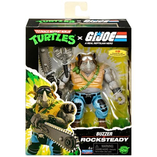 プレイメイツ ティーンエイジ・ミュータント・ニンジャ・タートルズ TMNT x G.I.ジョー ロックステディ as ブザー アクションフィギュア 未開封