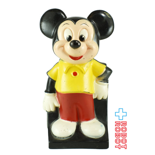 ディズニー ミッキーマウス 黄シャツ 艶あり ソフビ貯金箱 プレイパル社