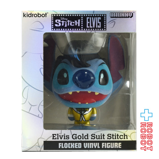 キッドロボット バニー・スタイライズド フィギュア ディズニー リロ & スティッチ エルヴィス・ゴールドスーツ・スティッチ (フロッキー Ver.) 4インチ フィギュア 未開封