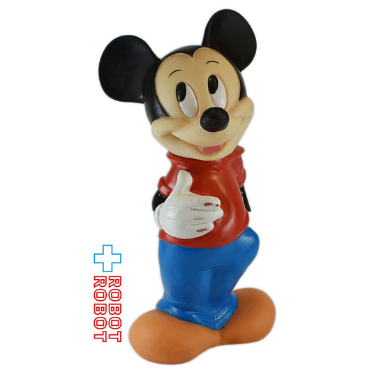 ミッキーマウス ソフビ貯金箱 30cm 赤シャツ 青ズボン