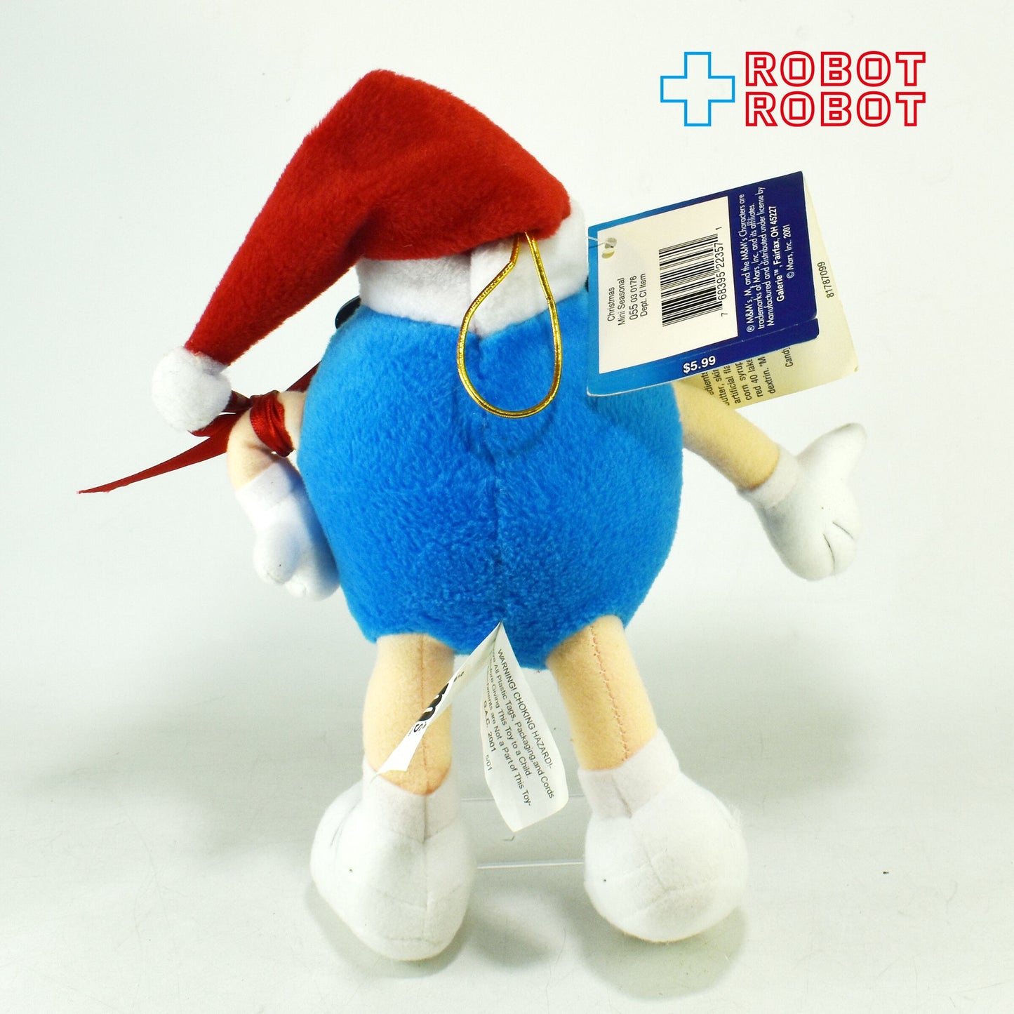 M&M's クリスマス ブルー エムアンドエムズ ぬいぐるみ人形 紙タグ付き