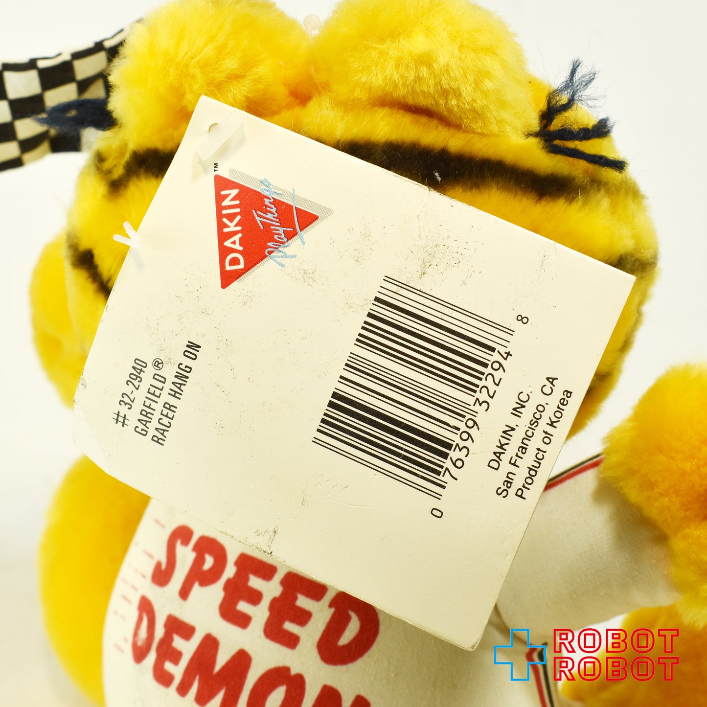 Dakin ガーフィールド レーサー SPEED DEMON 吸盤付ぬいぐるみ人形 紙タグ付き