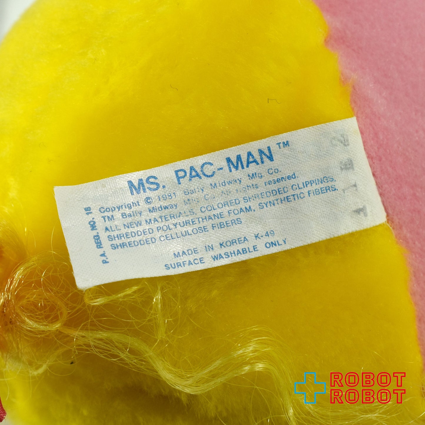 ミズパックマン レディラック ぬいぐるみ人形 ニッカーボッカー社 1980's メイドイン 韓国