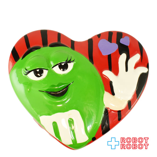 ギャルリー社 M&M's エムアンドエムズ ミスグリーン バレンタイン キャンディーディッシュ 陶器小物入れ 企業物