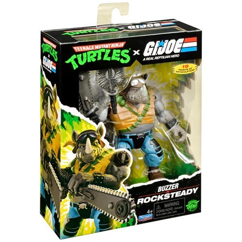 プレイメイツ ティーンエイジ・ミュータント・ニンジャ・タートルズ TMNT x G.I.ジョー ロックステディ as ブザー アクションフィギュア 未開封