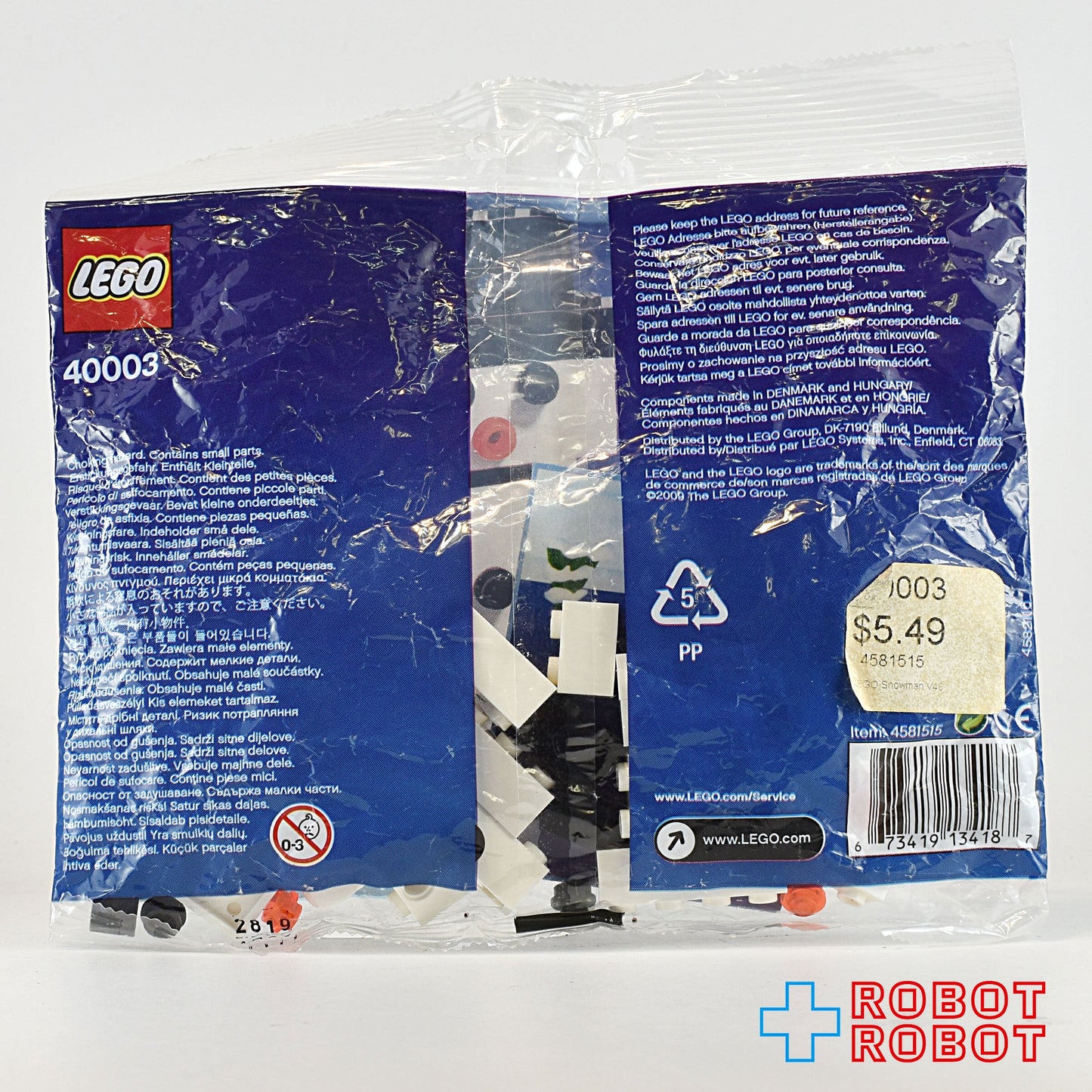 LEGO レゴ 40003 雪だるま 袋入 未開封