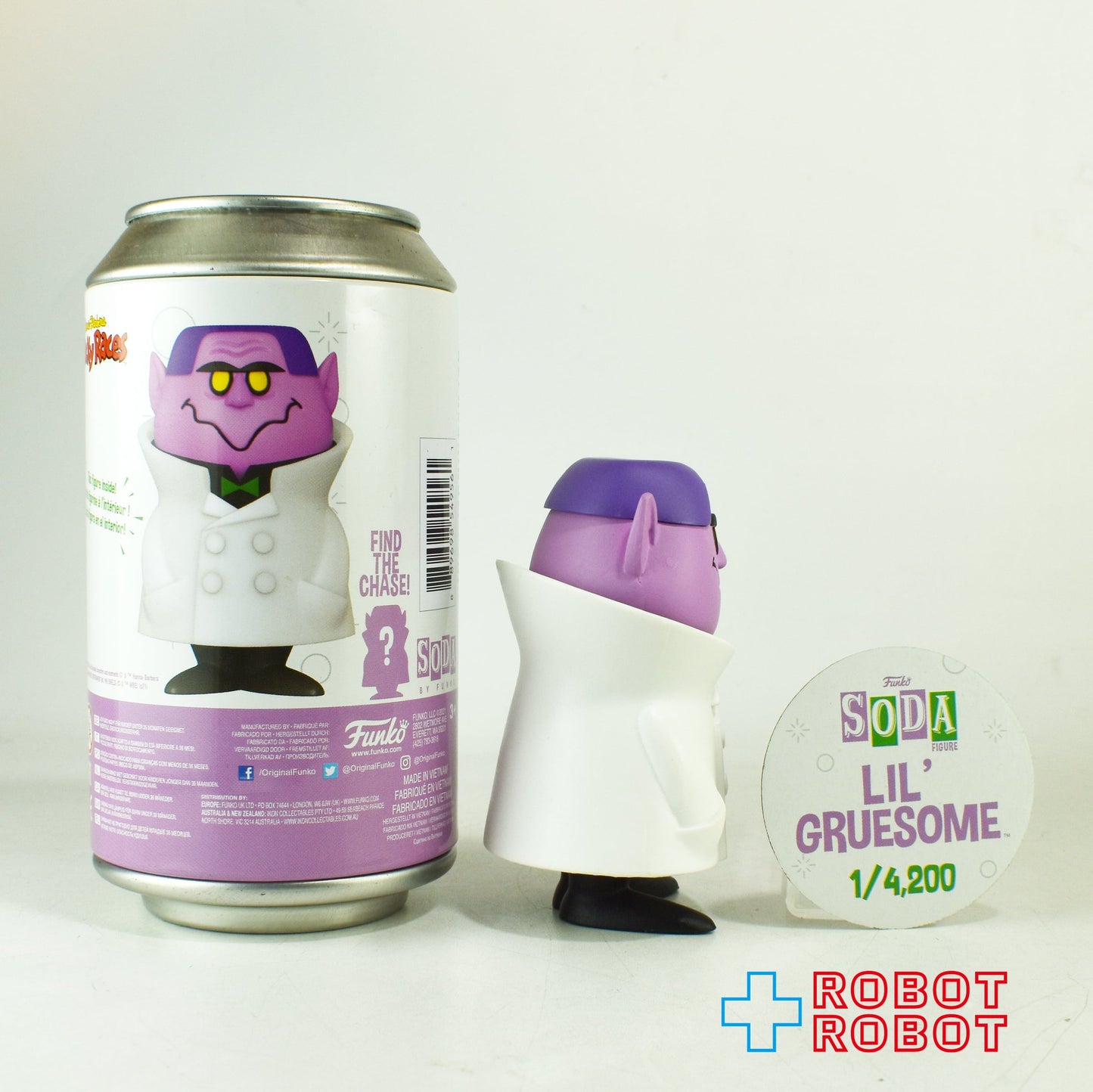 ファンコ SODA ソーダ缶 ハンナ・バーベラ チキチキマシン猛レース ドラチビ ビニールフィギュア 缶入り