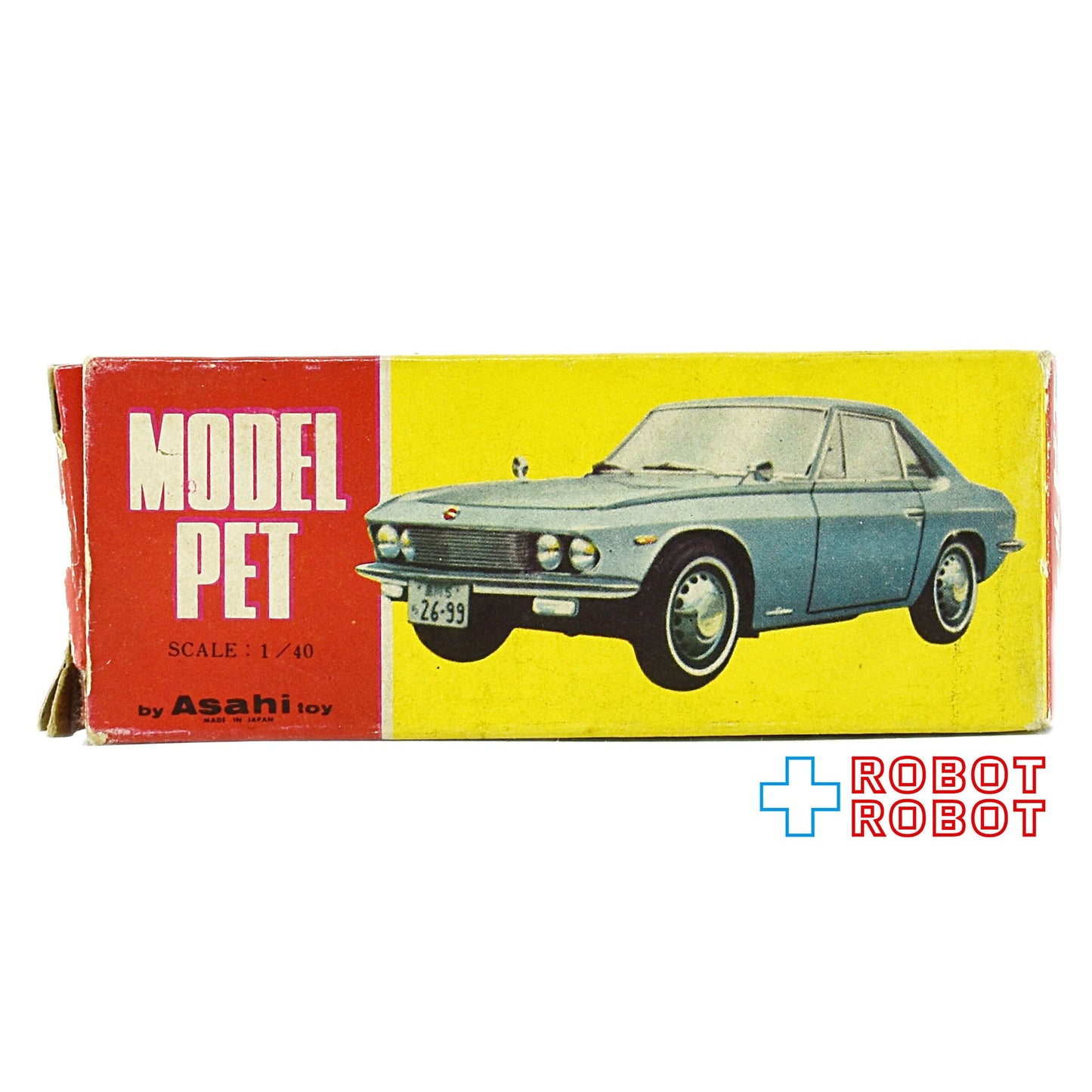 アサヒ玩具 モデルペット No.32 ニッサンシルビア 黄色 白シート 1/40 ダイキャスト ミニカー 箱入