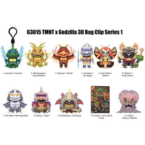 モノグラム フィギュラル バッグ クリップ TMNT テイルズ・オブ・ティーンエイジ・ミュータント・ニンジャ・タートルズ × ゴジラ 1パック 未開封