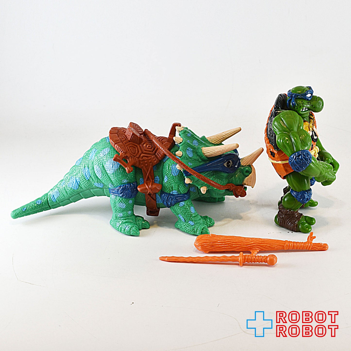 プレイメイツ ティーンエイジ・ミュータント・ニンジャ・タートルズ TMNT レオと恐竜ディンギー・ディノ アクションフィギュア ルース完品