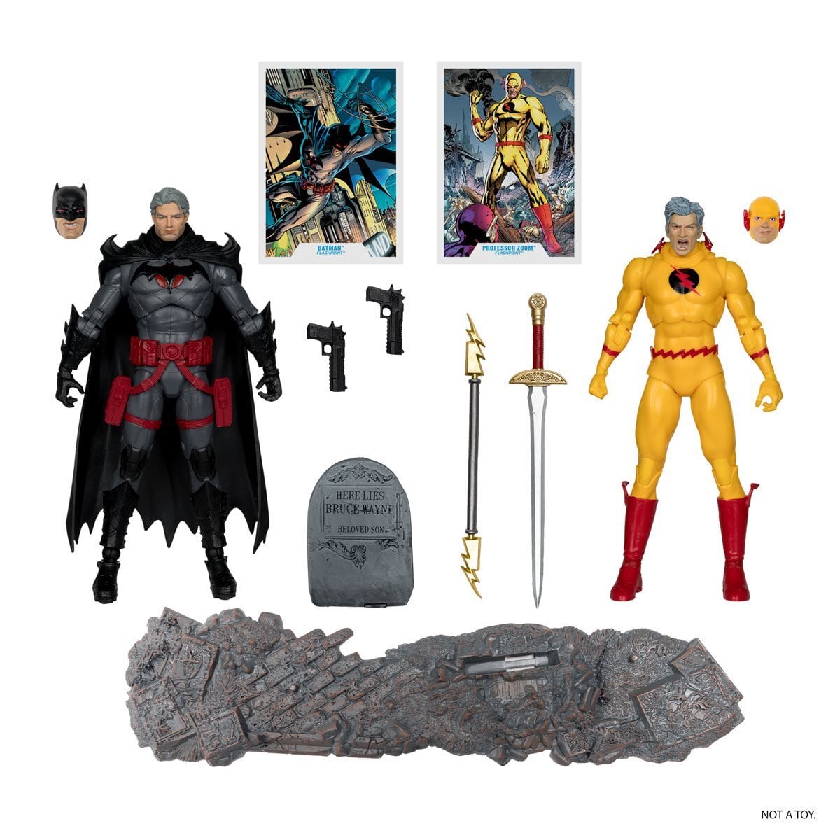 マクファーレン・トイズ DCマルチバース トーマス・ウェイン バットマン and プロフェッサー・ズーム (フラッシュポイント) 2パック 7インチ アクションフィギュア 未開封