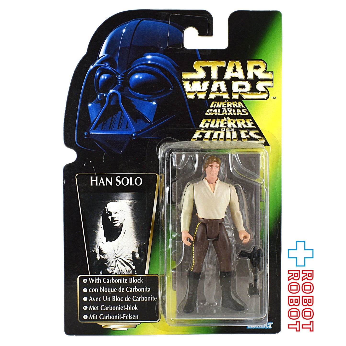 スター・ウォーズ POTF2 グリーンカード ハン・ソロ イン カーボナイトブロックトリロゴ 3.75インチ アクションフィギュア 未開封