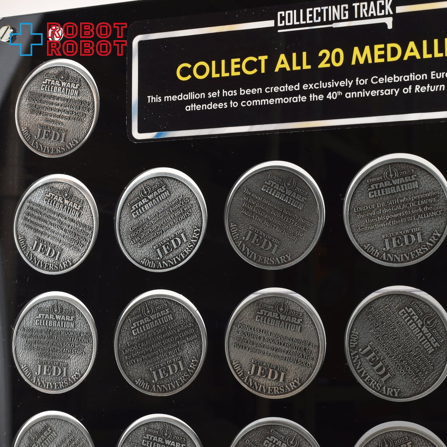スター・ウォーズ ROTJ40周年 コイン 20種セット ディスプレイフレーム入 セレブレーション ヨーロッパ2023 コレクティングトラック限定