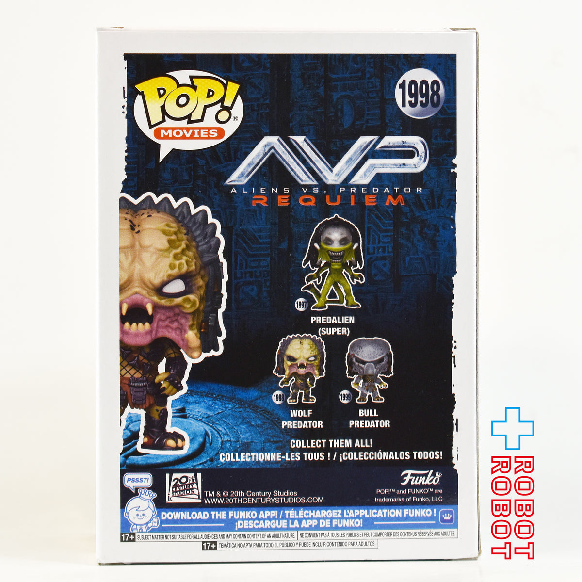 ファンコ POP! ムービー 1998 AVP2 エイリアン VS. プレデター ウルフ・プレデター ビニールフィギュア 箱入未開封