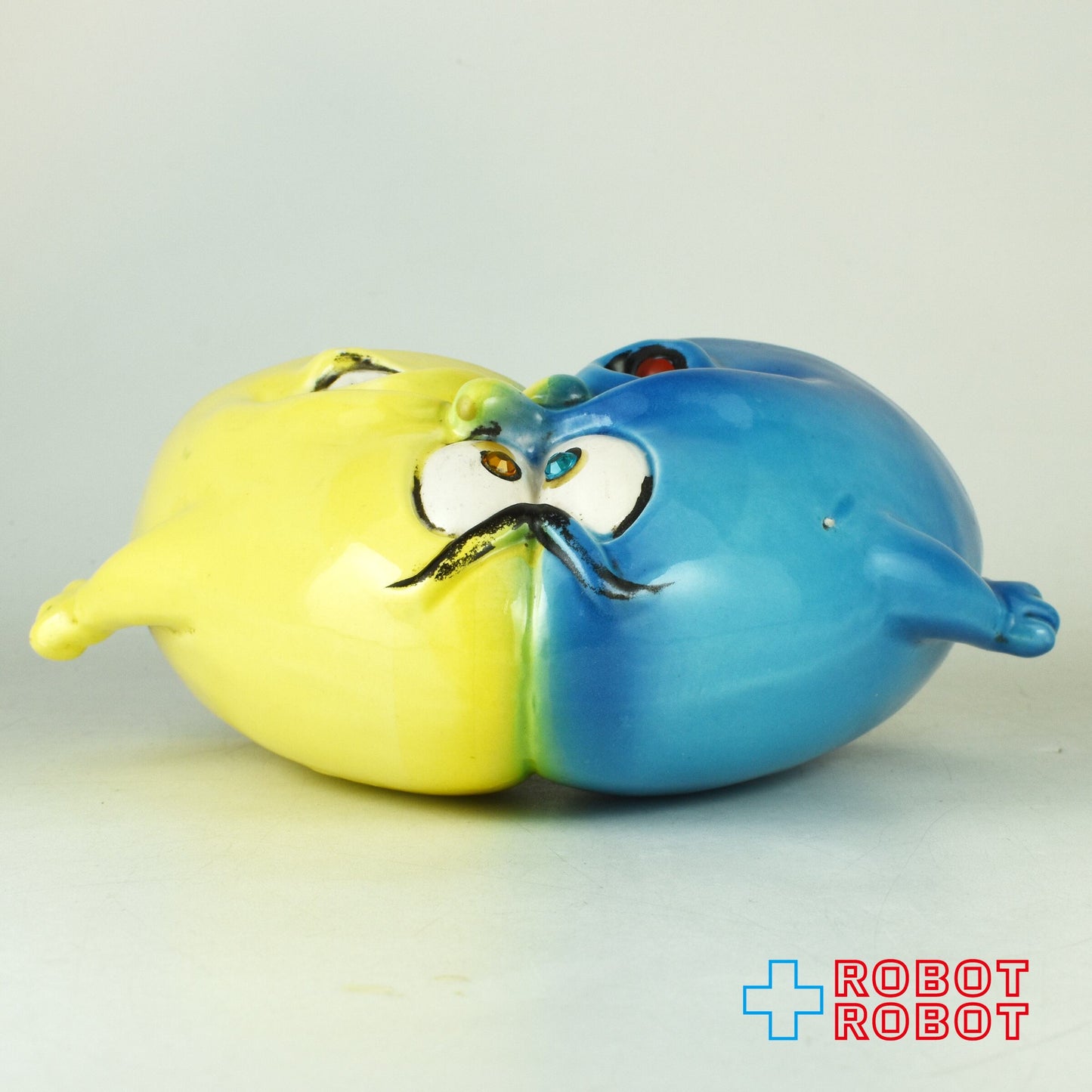 クレイス社 サイコセラミック にらみ合う青と黄色のおっさん 1960年代 ジャパン