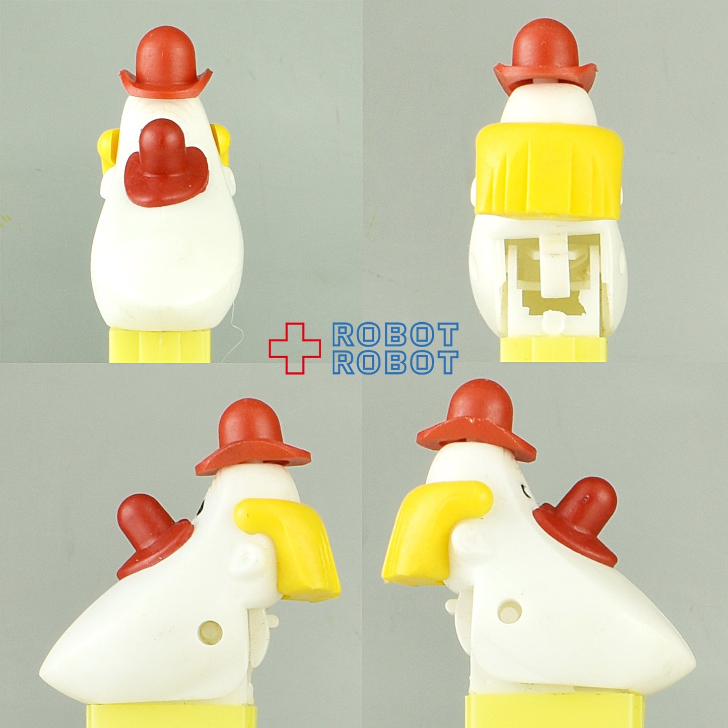 PEZ ロングフェイスクラウン 赤帽子/赤鼻/黄髪 足なし 黄ステム 3.4