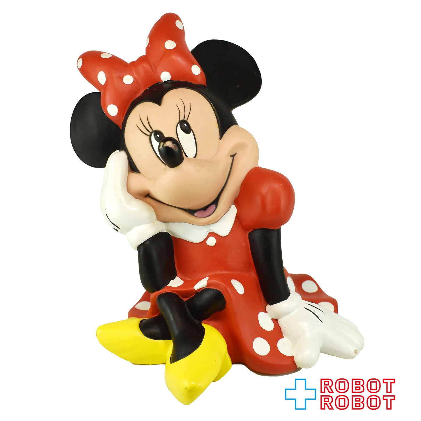 ディズニー ミニーマウス 頬杖 ソフビ 貯金箱