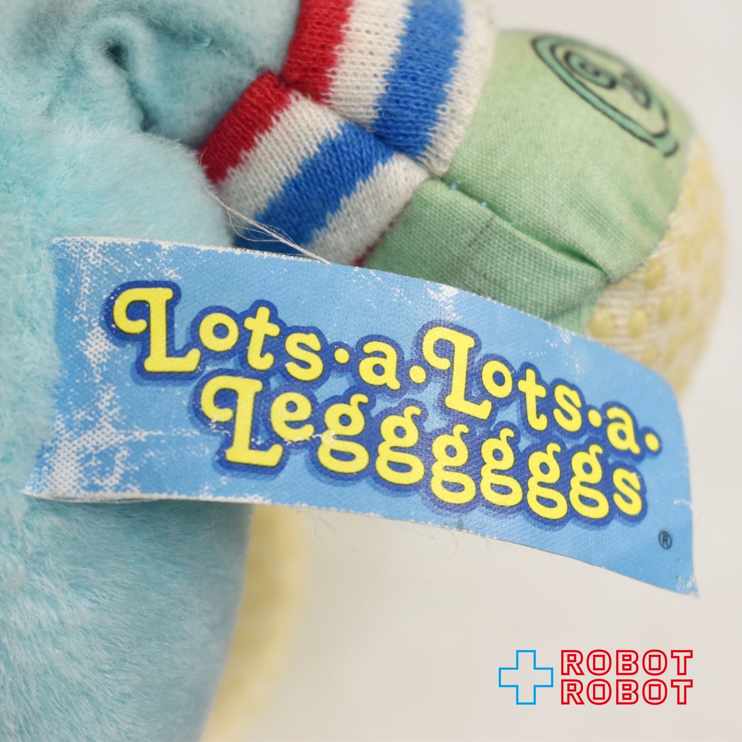 ロッツアロッツアレッグ いもむし ブルー・10本足 ライトアップ & 蝶 キーリング ぬいぐるみ人形 1998