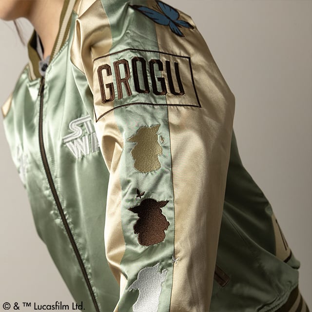 スター・ウォーズ マンダロリアン グローグー シーバタフライ スカジャン Lサイズ 紙タグ付き