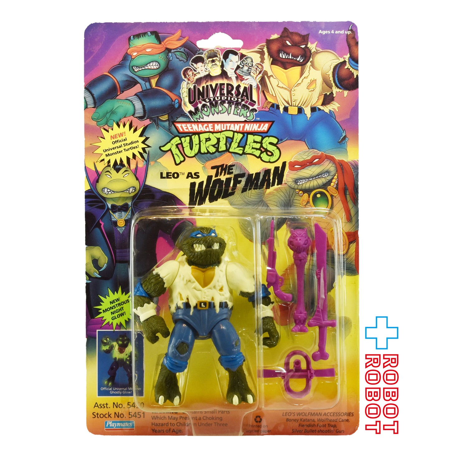 プレイメイツ  ニンジャ・タートルズ レオ as ウルフマン 狼男 アクションフィギュア 1993 未開封