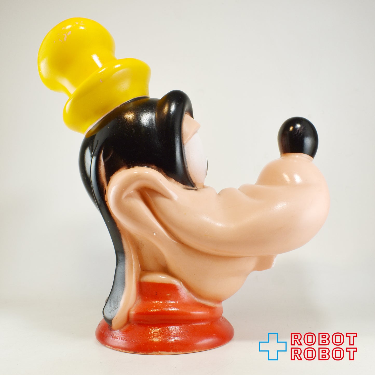 プレイパル ディズニー グーフィー ヘッド ソフビ貯金箱 底蓋欠