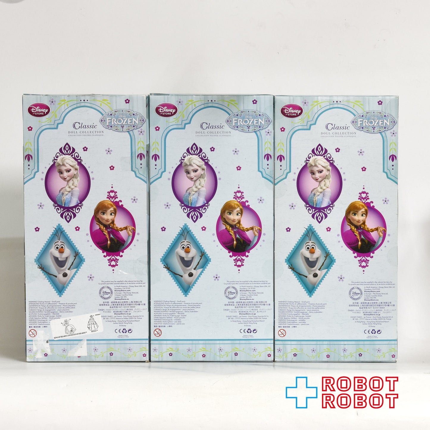 ディズニーストア アナと雪の女王 アナ・エルサ・ハンス王子 クラシックドール 3体セット 箱入