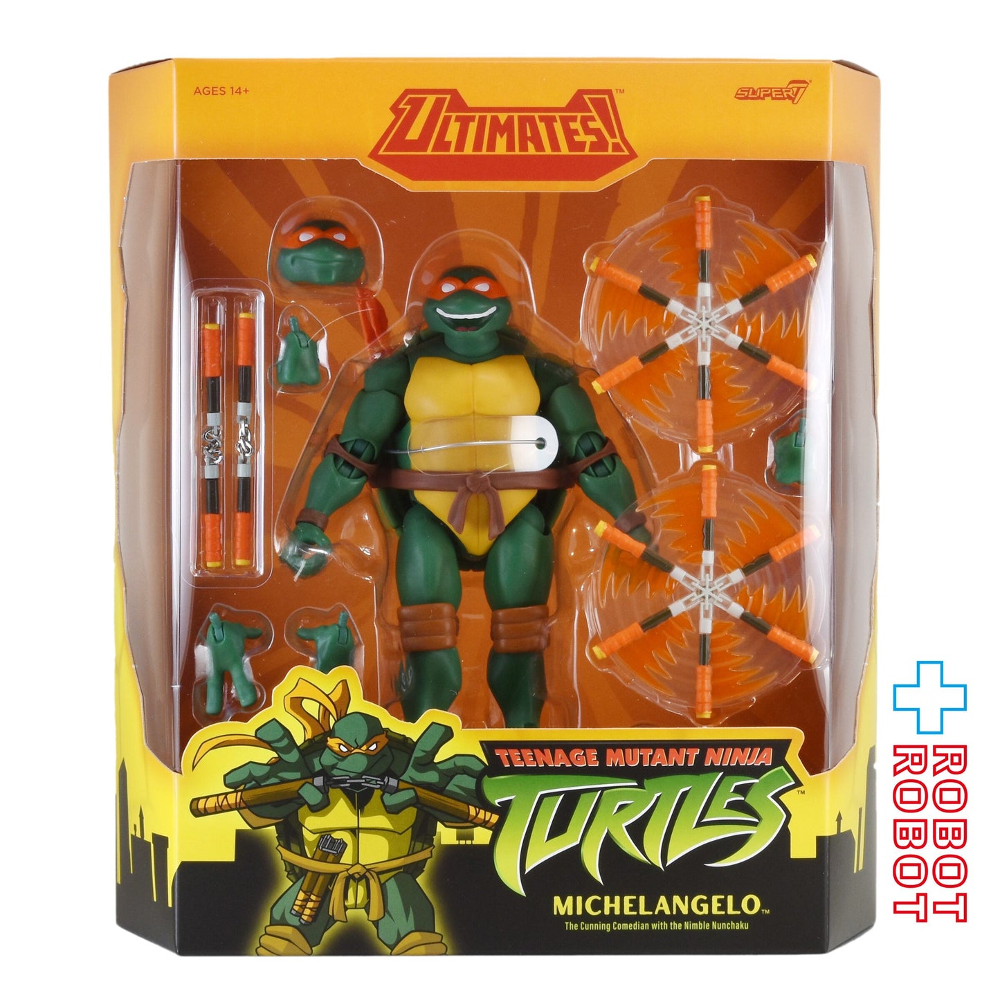スーパー7 ティーンエイジ・ミュータント・ニンジャ・タートルズ アルティメット ミケランジェロ (2003) 7インチ アクションフィギュア 未開封