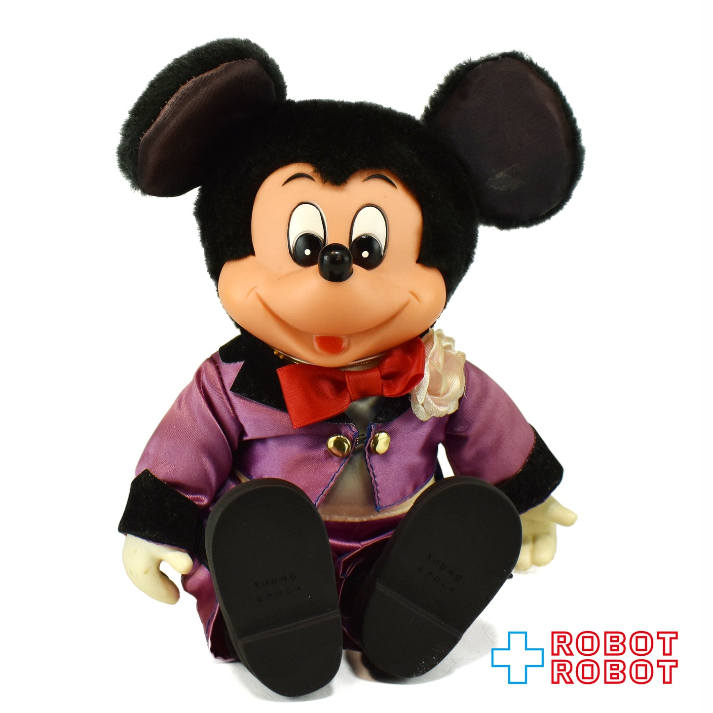 ヤングエポック TDL 東京ディズニーランド ミッキーマウス 紫タキシード ソフビ顔 ぬいぐるみ 紙タグ付き