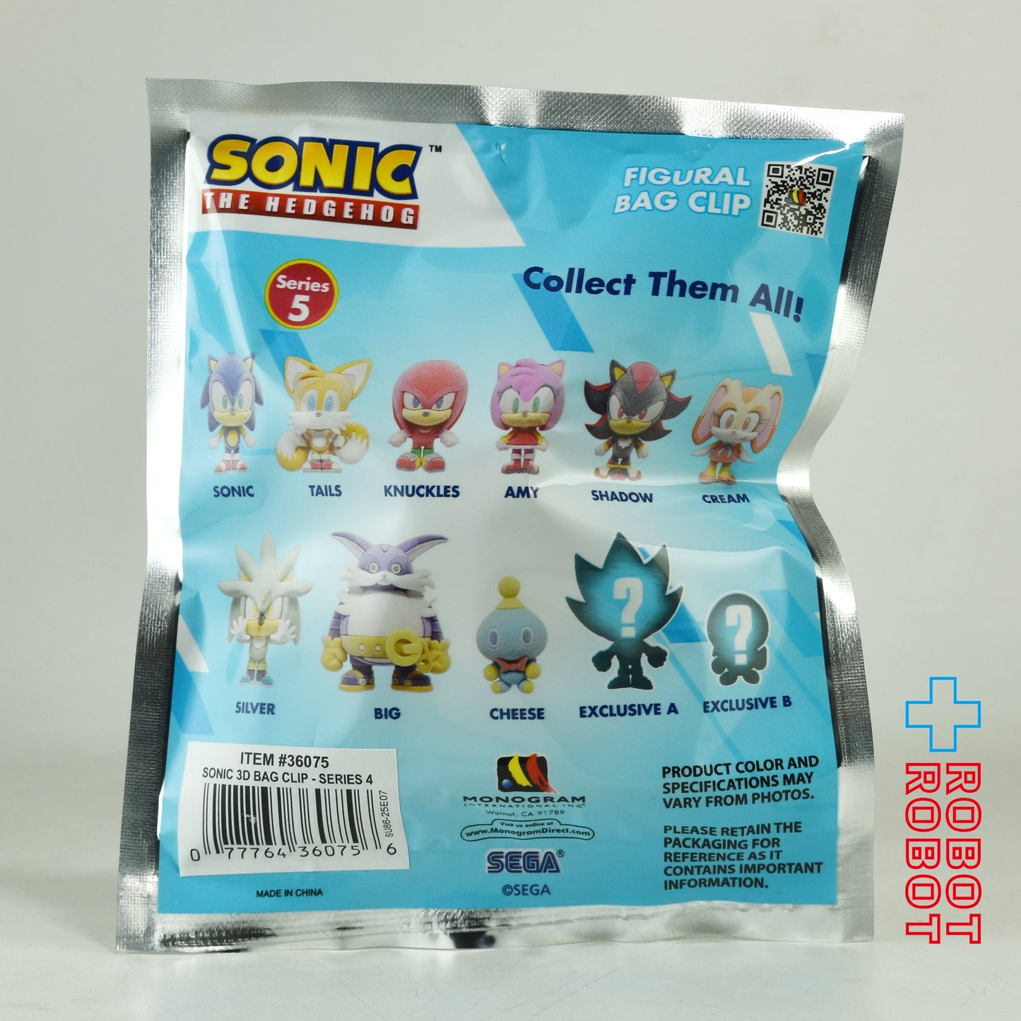 モノグラム 3D フィギュラル バッグ クリップ ソニック・ザ・ヘッジホッグ シリーズ5 1パック 未開封