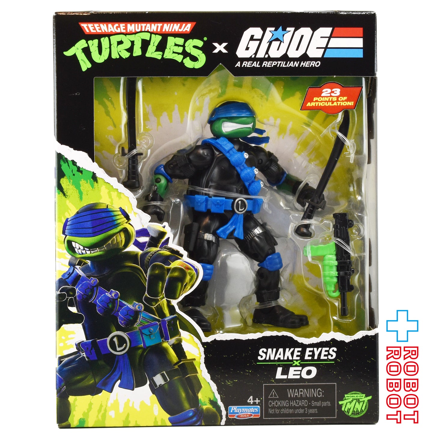 プレイメイツ ティーンエイジ・ミュータント・ニンジャ・タートルズ TMNT x G.I.ジョー レオナルド as スネーク・アイズ アクションフィギュア 未開封