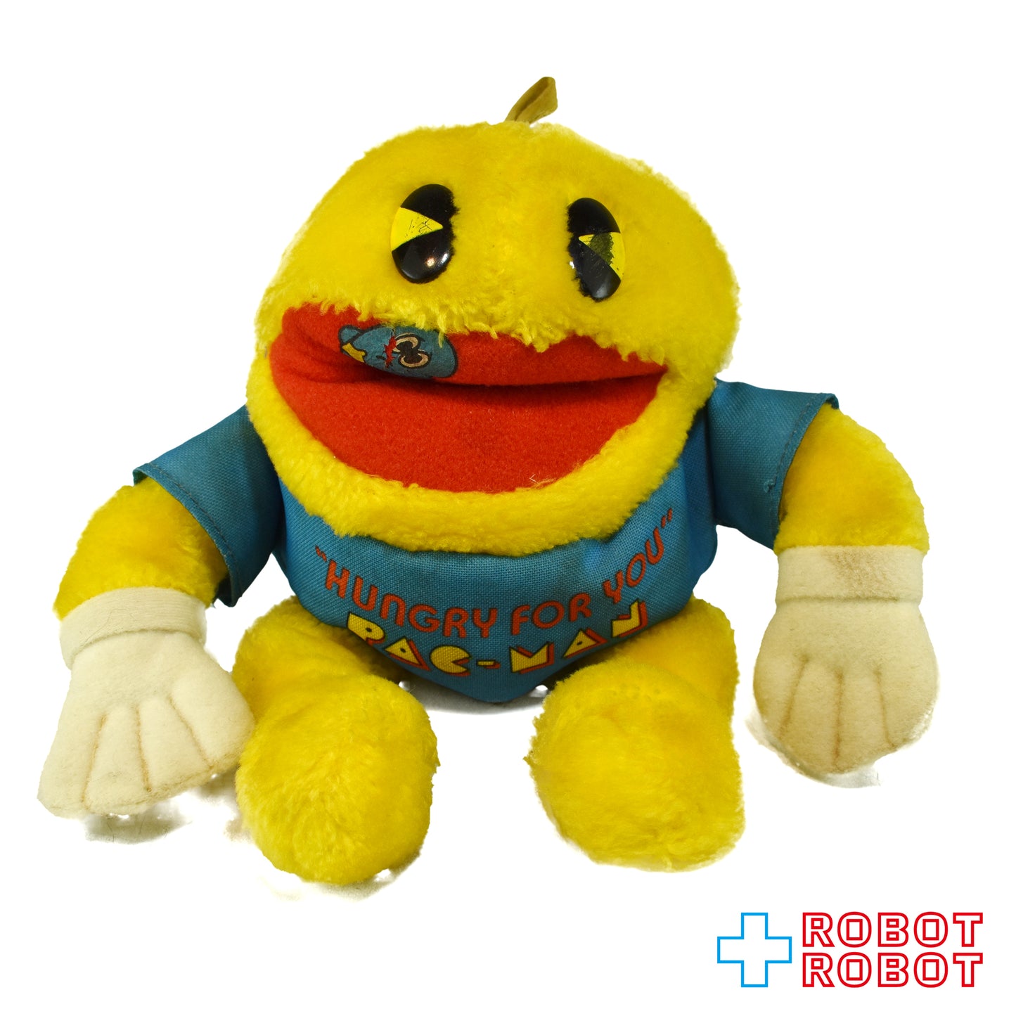 ニッカーボッカー パックマン 水色シャツ ハングリーフォーユウ ぬいぐるみ人形 1980's メイドイン 韓国
