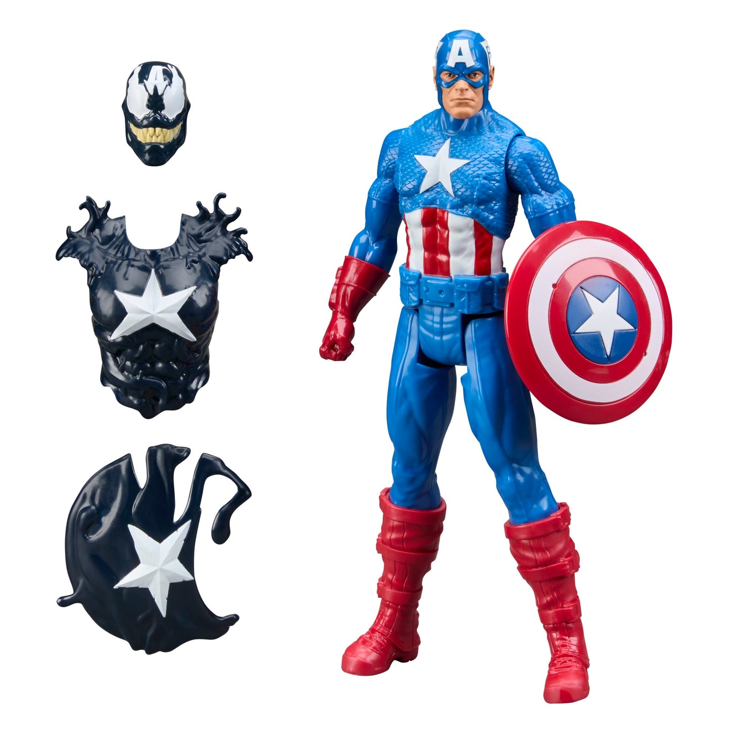 ハズブロ マーベル タイタンヒーローシリーズ アベンジャーズ ヴェノマイズド キャプテン・アメリカ & ヴェノマイズド ハルク 12インチ アクションフィギュア 未開封