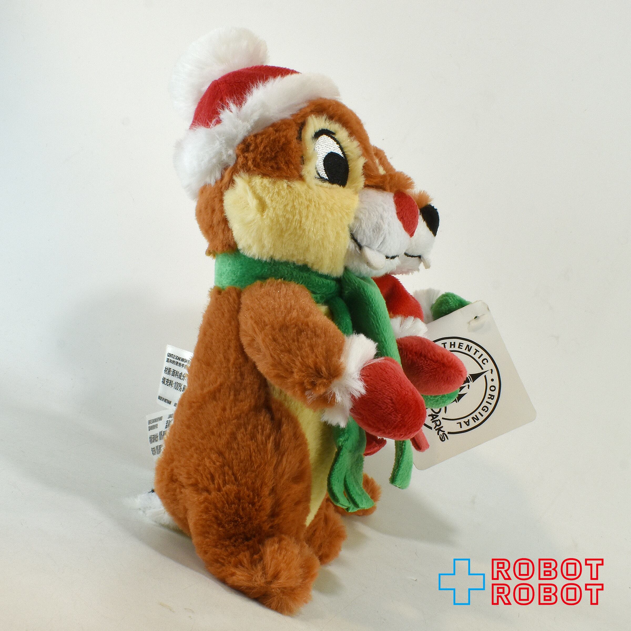 ディズニーパーク チップとデール ぬいぐるみ 7インチ ホリデー 紙タグ