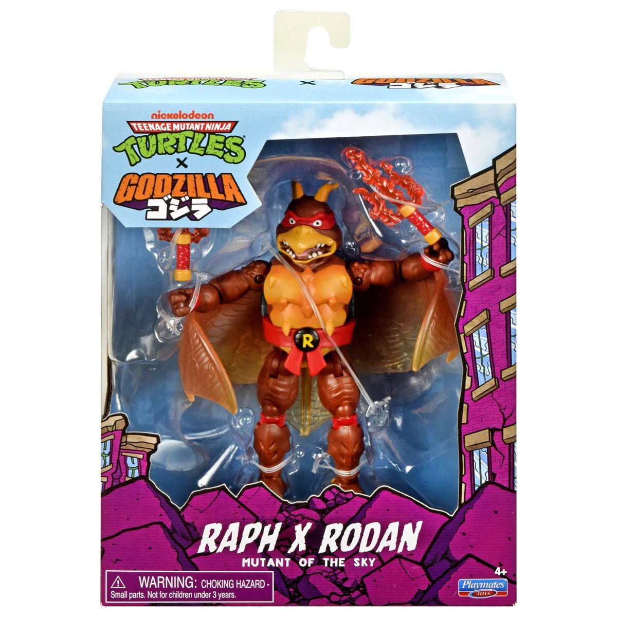 プレイメイツ ティーンエイジ・ミュータント・ニンジャ・タートルズ TMNT x ゴジラ ウェーブ1 ラファエロ as ラドン アクションフィギュア 未開封