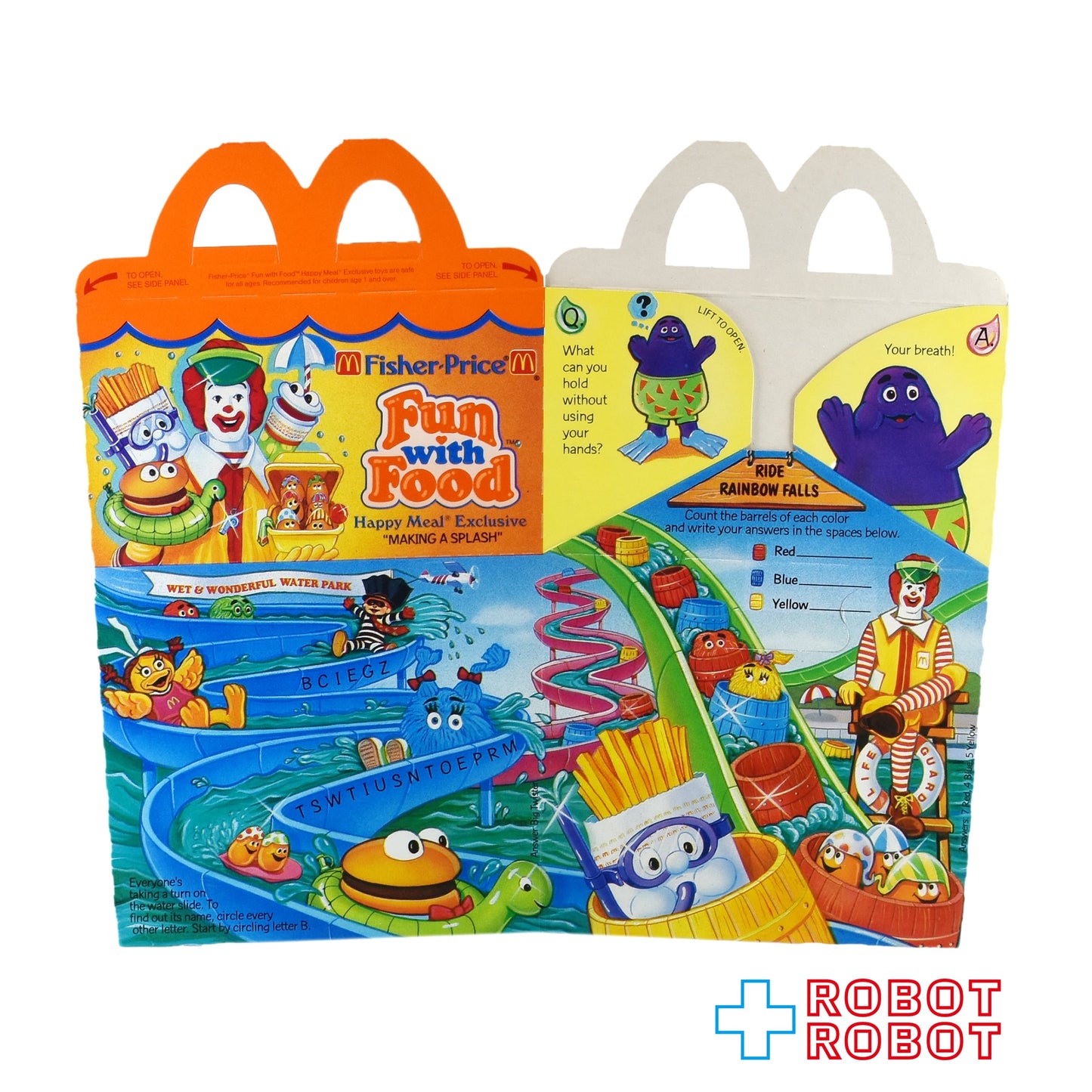 マクドナルド ハッピーセット空箱 フィッシャー・プライス ファン・ウィズ・フード ” メイキング・ア・スプラッシュ ” 1989