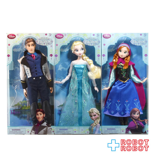ディズニーストア アナと雪の女王 アナ・エルサ・ハンス王子 クラシックドール 3体セット 箱入