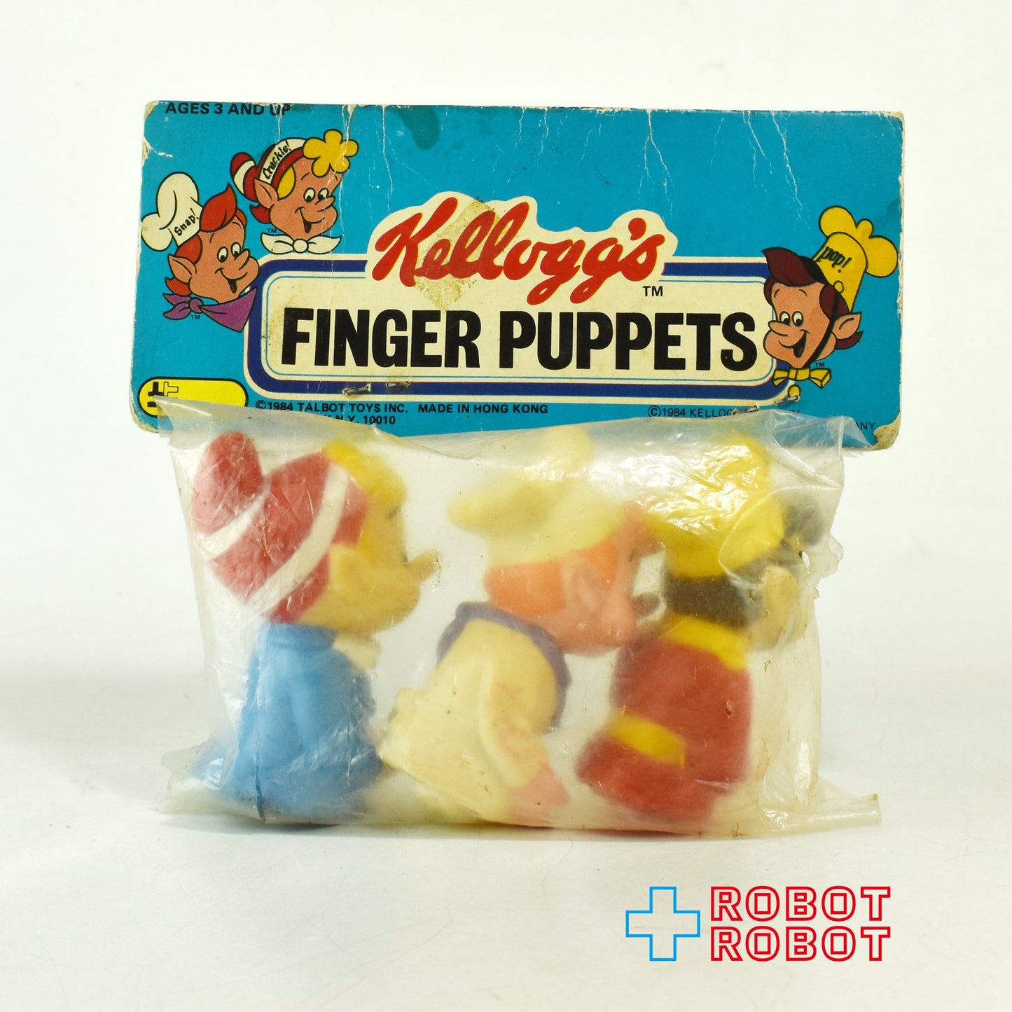 タルボット社 ケロッグ フィンガーパペット スナップ！クラックル！ポップ！ソフビ指人形セット 未開封 1984