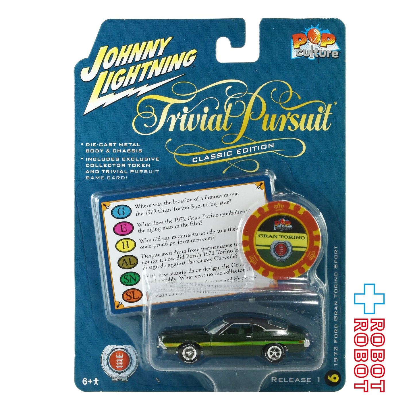 ジョニーライトニング ポップカルチャー トリビアル・パスート クラシック・エディション 1972 フォード・グラン・トリノ・スポーツ ミニカー 未開封