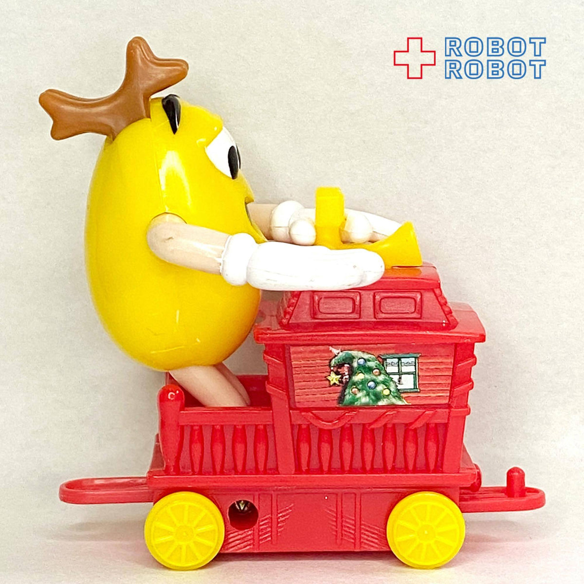 ※ペイントロス：M&M's 2002 クリスマス・トレイン・トッパー サンタハット ピーナッツイエロー 車掌車レッド 企業物